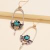 1 Paar Runde Türkis Böhmische Hängeohrringe Übertriebenes Piercing Lange Hakenohrringe Schmuckgeschenk