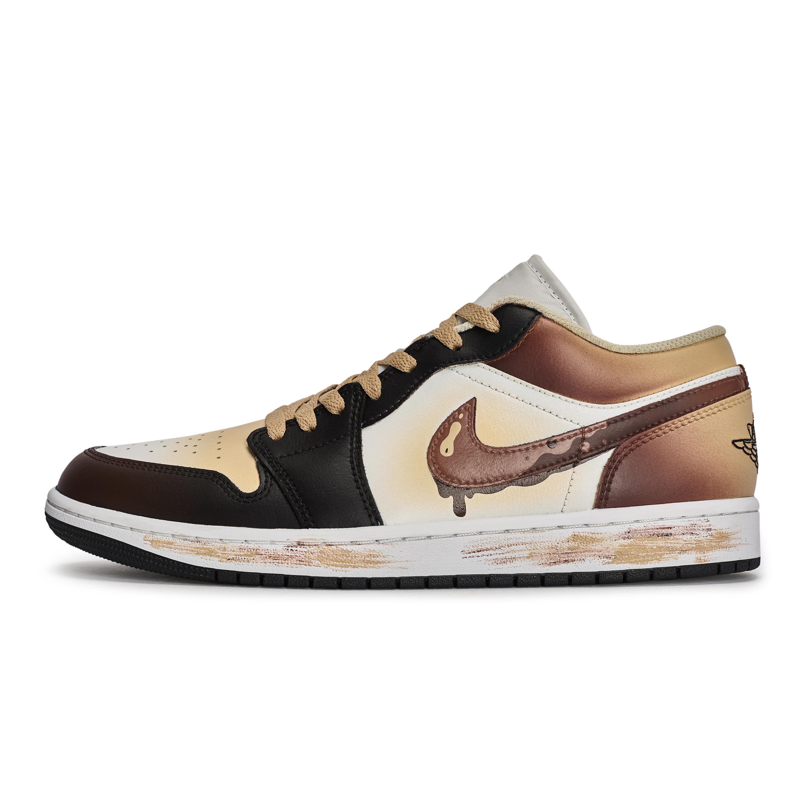 

Jordan Air Jordan 1 Vintage Basketball Shoes Men s Low Top Black/White/Brown 553558-153(Team1492-) 44