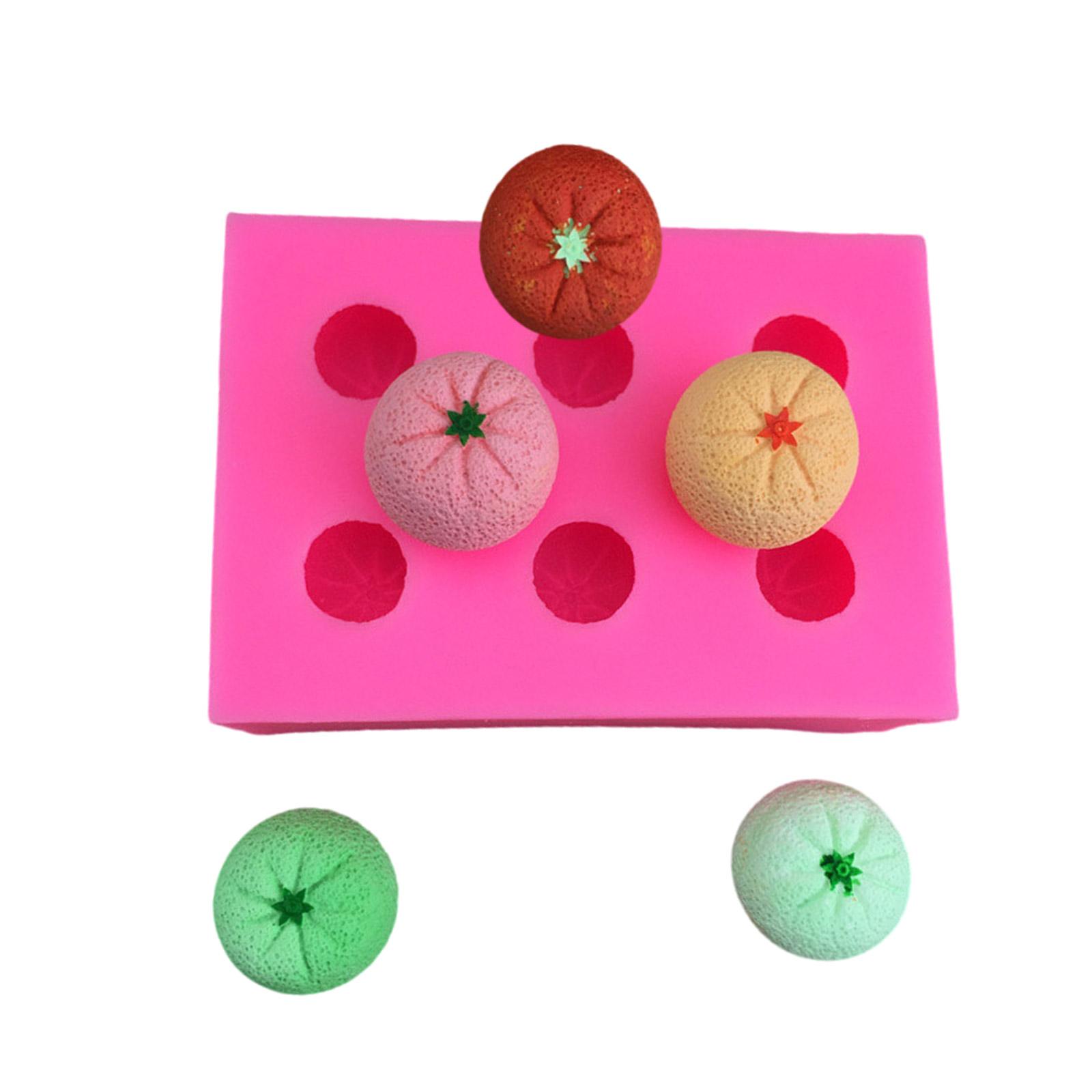 

6 Cavity Tangerine Shape Silicone Molds Practical Silicone Pastry Molds for Tangerine Shape Dessert and Cake Decoration