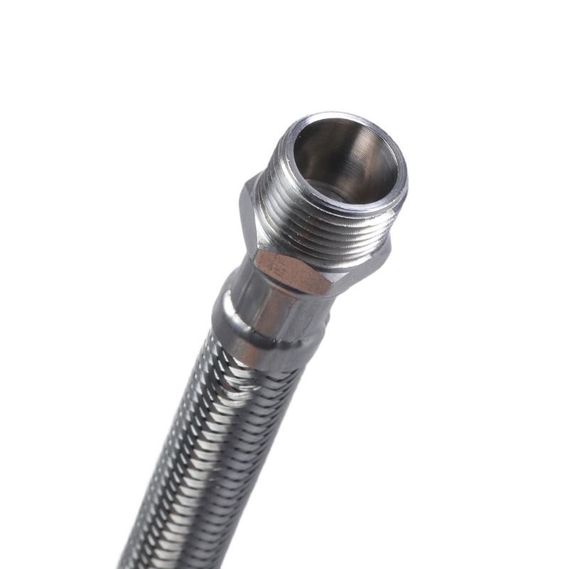 2pcs 304 Stainless Steel Flexible Pipe Water Heater Connector Hose 3/8 Inch Suitable for Faucet Water Heater Connection