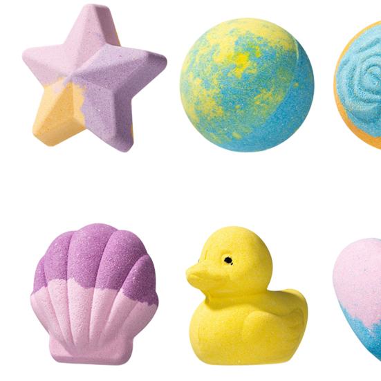 6Pcs/Set Salt Bath Bombs Ocean Starfish Shell Love Heart Duck Essential Oils Fizzies Balls Moisturizing Dry Skin Shower Ball Spa Birthday Gift for