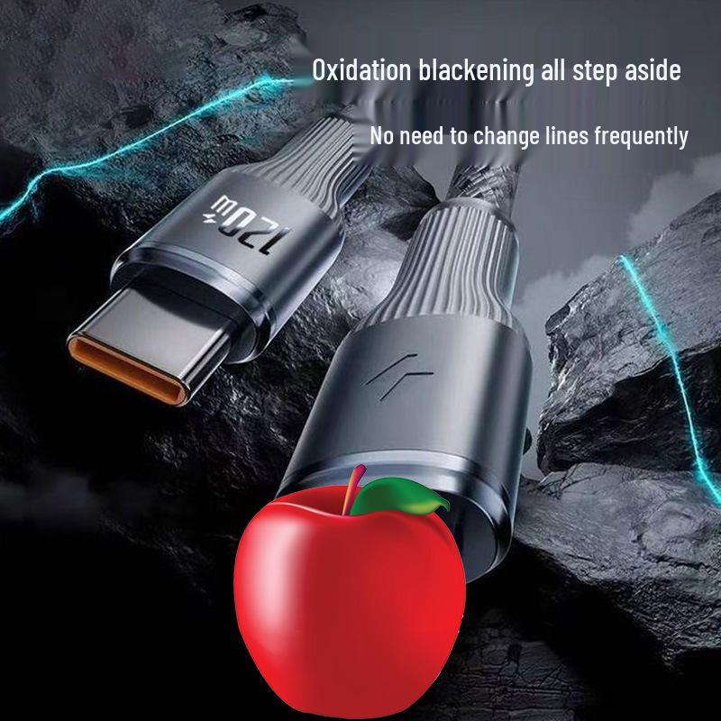 120W 3-in-1 Super Flash Charging Cable for Apple, Huawei, Type-C & Android Devices