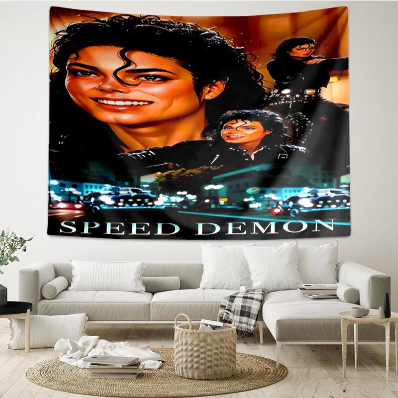 Michael-Jackson Print Tapestry, Backdrop, Easy Setup, Ideal for Bedroom, Office & Living Room, with Aesthetic Wall Hanging Decor.