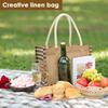 6/12Pcs Burlap Tote Bag Large Capacity Ladies Handheld Shopping Bag Reusable Gift Bags with Handle for Birthday Parties Wedding