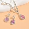 1 Set Women Jewelry Set Rhinestone Necklace Earrings Prom Wedding Party Bride Water Drop Dangle Earrings Formal Occasions Neck Jewelry