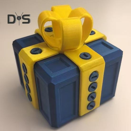 3D Printed Annoying Gift Box with Screws Colorful Square Puzzle Present Box Assembly Disassembly Toy Home Office Bookshelf Desktop Decoration Ornament