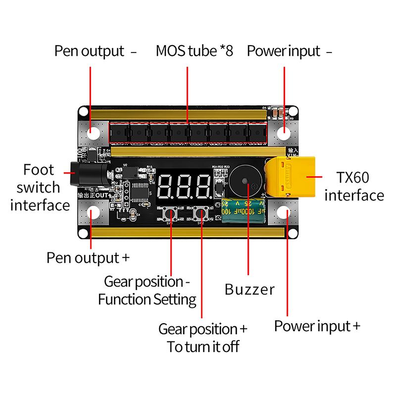 Kit Saldatrice a Punti 99 Marce 8V-24V Saldatrice a Punti Penna per Saldatura a Punti Regolabile Digitalmente Scheda di Controllo Lamina di Nichel Per Batteria al Litio 18650