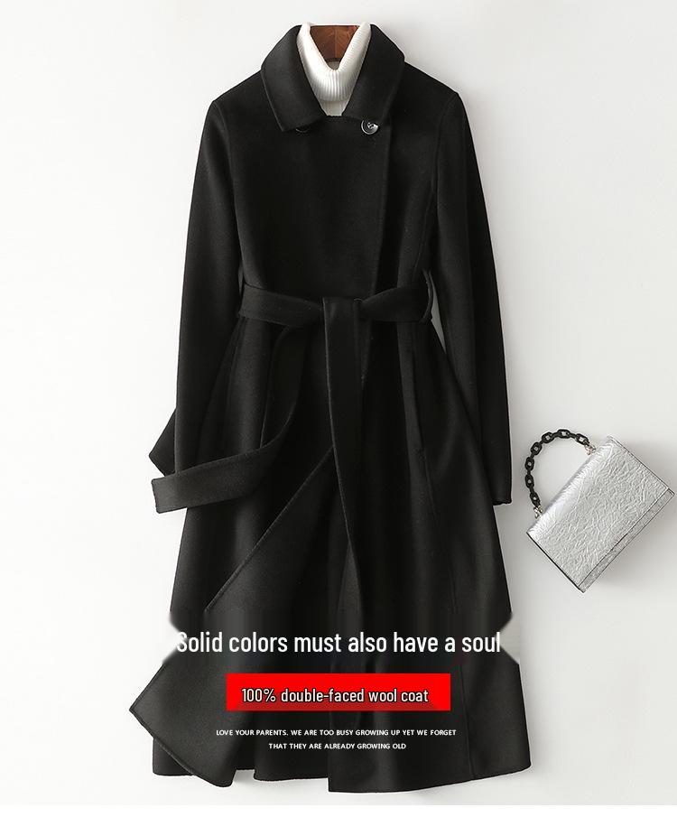 2022 Double-Sided Cashmere Slim-Fit Women's Long Wool Coat