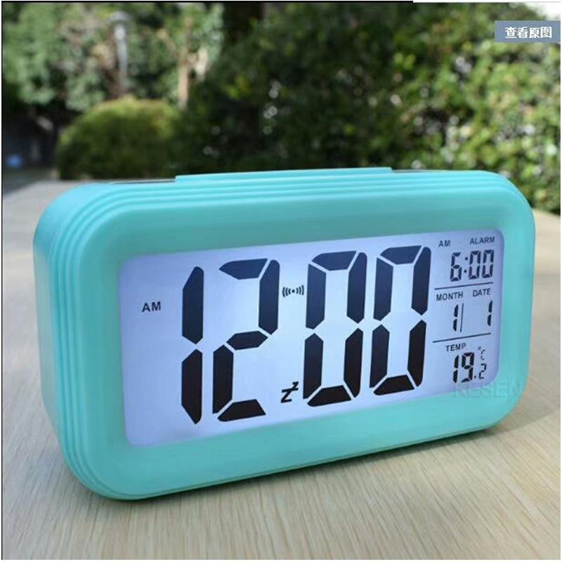 

1PC Home LED Digital Alarm Temperature & Calendar Snooze Function Alarm Clock Luminous Table Electronic Smart Clock синий