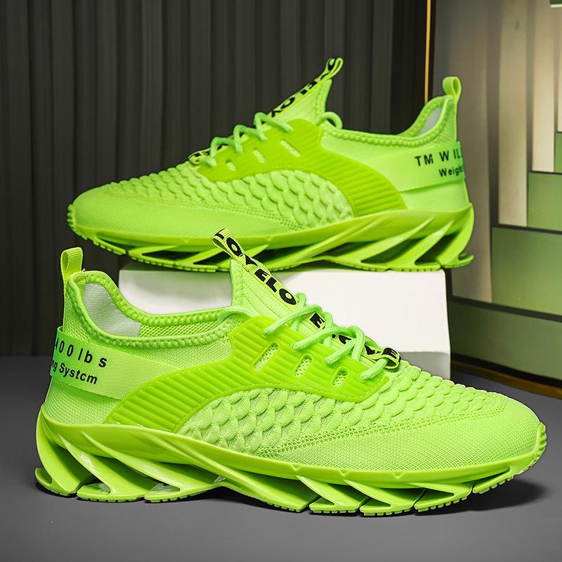 Men's Anti Slip Wear-resistant Running Shoes Mesh Breathable Sports Shoes Outdoor Red Walking Shoes Fashionable 2025 New Style