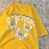 In The Future Dark Black Butterfly Tshirts Men Women Hip Hop Breathable T-Shirt Summer Couple Loose Tee Clothes T-Shirt Couple