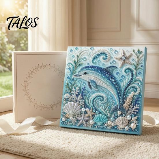 DIY Faux Pearl Painting Kit Ocean Kit, Marine Life 3D Art Coastal Wall Decor Sea Turtle Fish Picture Craft Set for Adults, Home Beach House