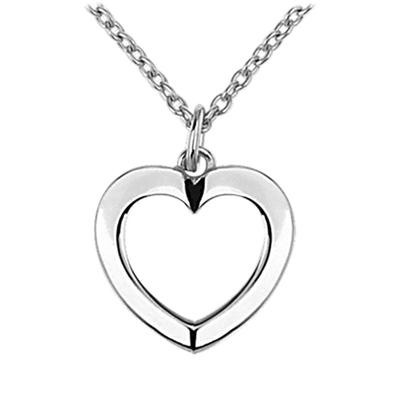 [Q7935] - Silver Necklace 'Love' Silver (rhodium Plated) - 12x12 Mm
