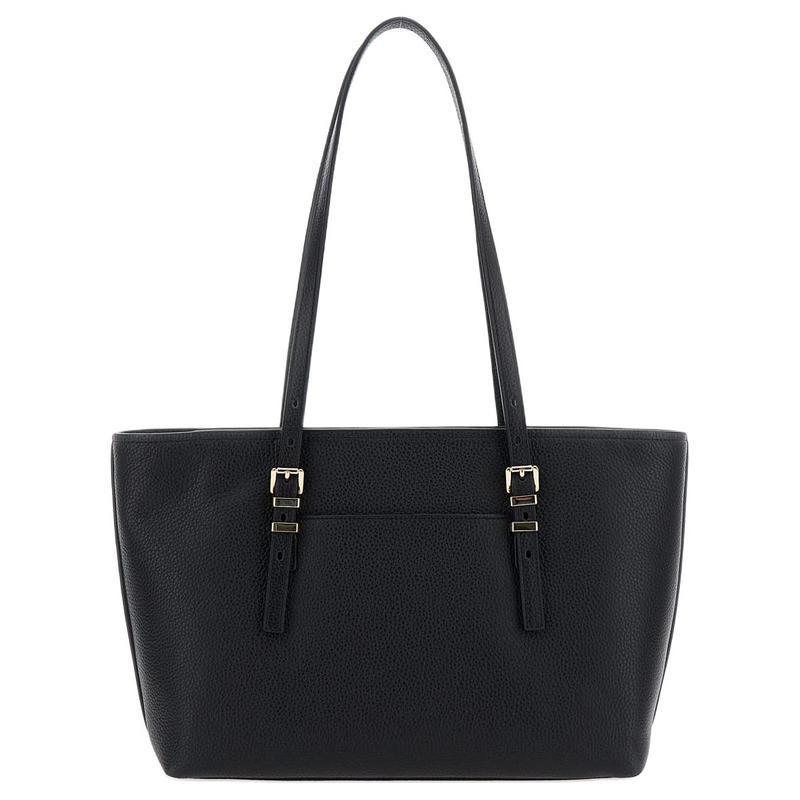 MICHAEL KORS Quinn Gold Metal Logo Charm Cowhide Tote Bag Shopping Bag Shoulder Bag Regular Women's Black