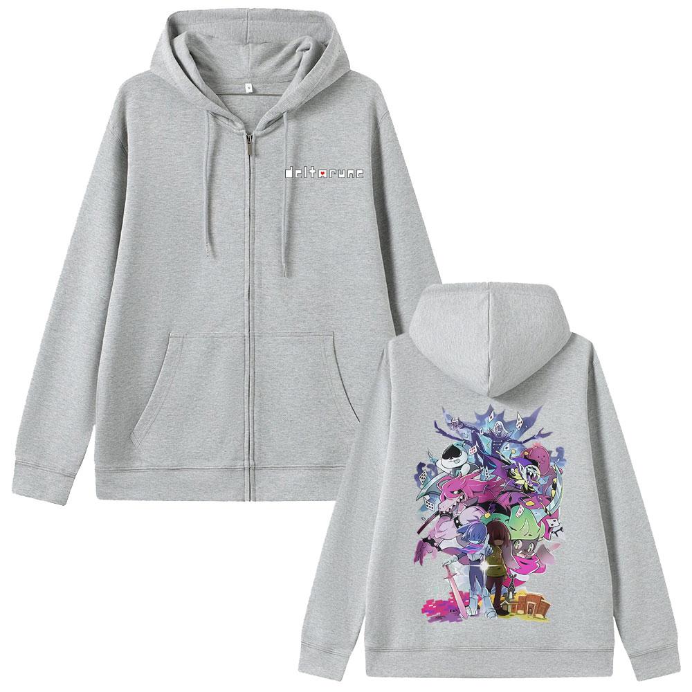 Juego Deltarune Noelle Holiday Ralsei Susie Kris Sudadera con Cremallera Hombre Mujer Otaku Humor Chaqueta Oversize Sudaderas