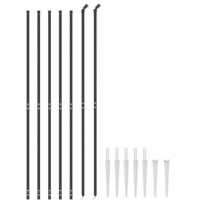 VidaXL Clôture en Treillis Métallique et Ancrage, Panneau de Clôture Décoratif, Barrière de Protection Jardin Patio 154279