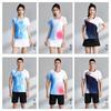 Short Sleeve Badminton Shirts Set Breathable Sports Training Jersey Men Women Table Tennis