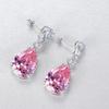 Bellitia Jewelry Engagement Royal Pink Zirconia Dangle Sterling Silver Gift for Women Earrings, Earrings, 925,