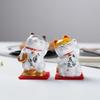 3D Glückskatzen Figur Japan Cartoon Maneki Neko Tier Modell Miniatur Haus Auto Hotel Restaurant Dekor Schreibtisch Ornament 1/2 Stück