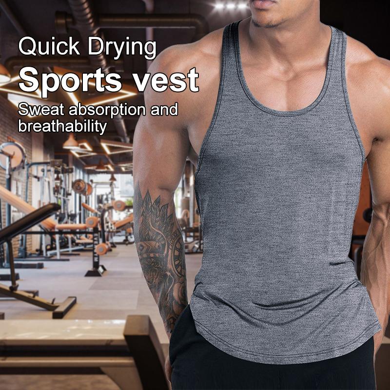 

1Pc Bodybuilding Tank Breathability Quick Drying Comfort Racerback Vest Men s Sports Vest Polyester Vest M