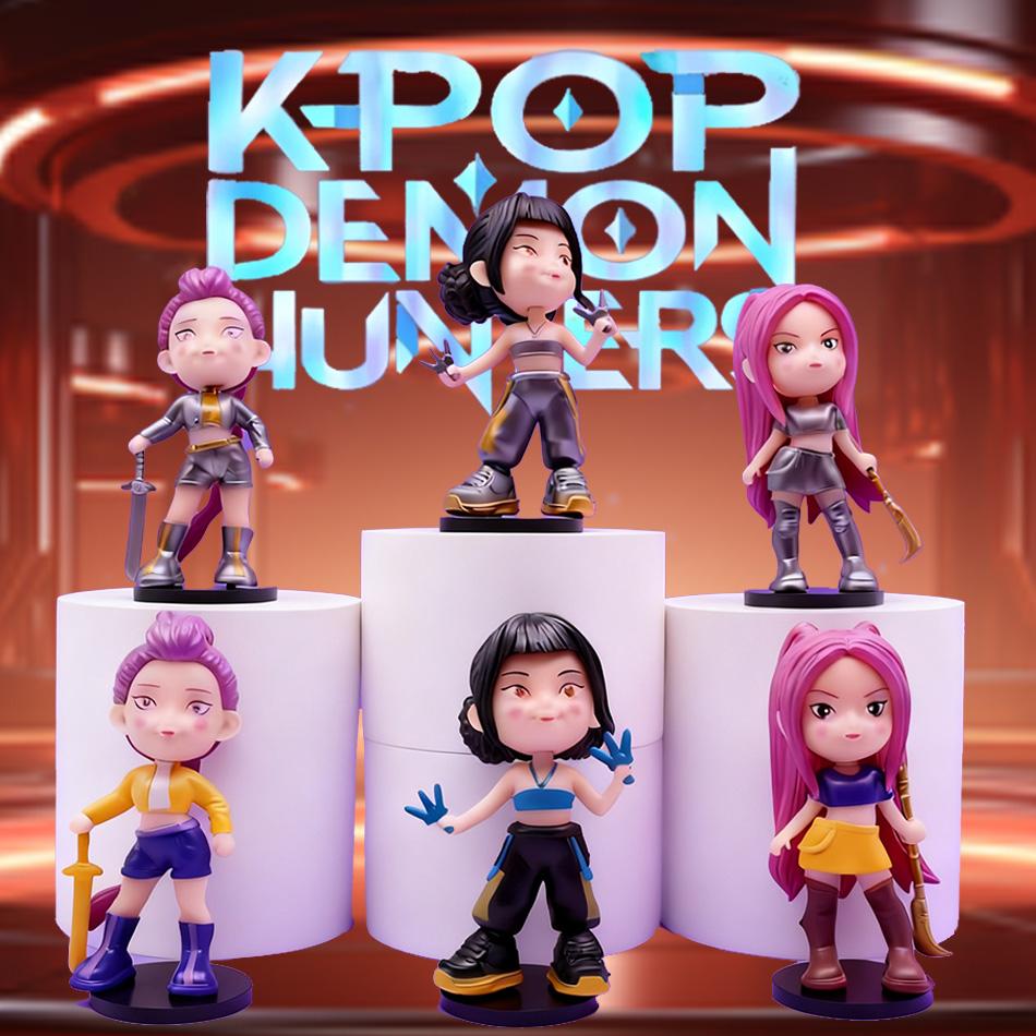 New Anime K Pop Demon Hunters Figure K-Pop Demon Hunters Rumi Mira Zoey Tiger Figurine Toy Desk Decor Statues Ornament Kid