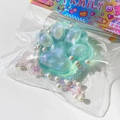 Jucărie pentru prinderea labei de pisică Blingbling Rebound lent Jucării pentru ameliorarea stresului Cub transparent Jucărie pentru stoarcere Cadou Lipicios pentru ameliorarea stresului Jucării pentru relaxare