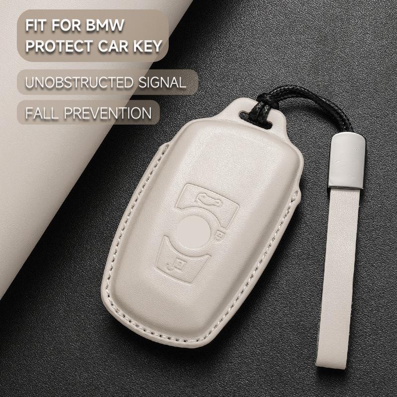 Leather Car Key Cover Case Protection Shell Keychain For Bmw F20 F30 F31 F21 F11 X3 F25 X4 I3 M3 M4 1 3 4 5 Series 320i 530i 550