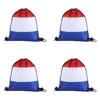 Pack Of 4 Durable Polyester Drawstring Bags With Tournament Flags Football Fan Gift For Party Favors And Sports Event