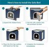 Double Layered  Pet Cat House Large Foldable Cat Bed Four Season Universal Cats with Ball Hanging Cube Beds Pet Supplies & Pet