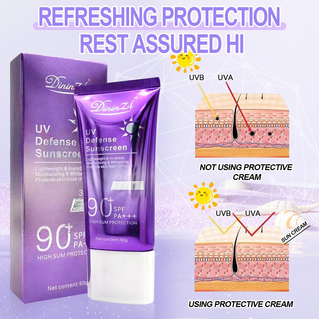 Protetor Solar FPS90+++ Clareador Bloqueador Solar Creme para Rosto e Corpo Protetor Solar Infantil para Pele Oleosa À Prova D'água e Resistente ao Suor Proteção Defesa UV 50g