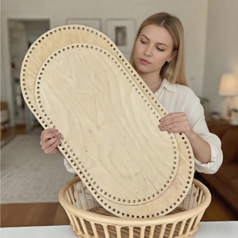 Large 58x30cm Wooden floor for baby cradle Moses Basket wood bottom Oval Base DIY baby Basket Newborn Crochet Knitted