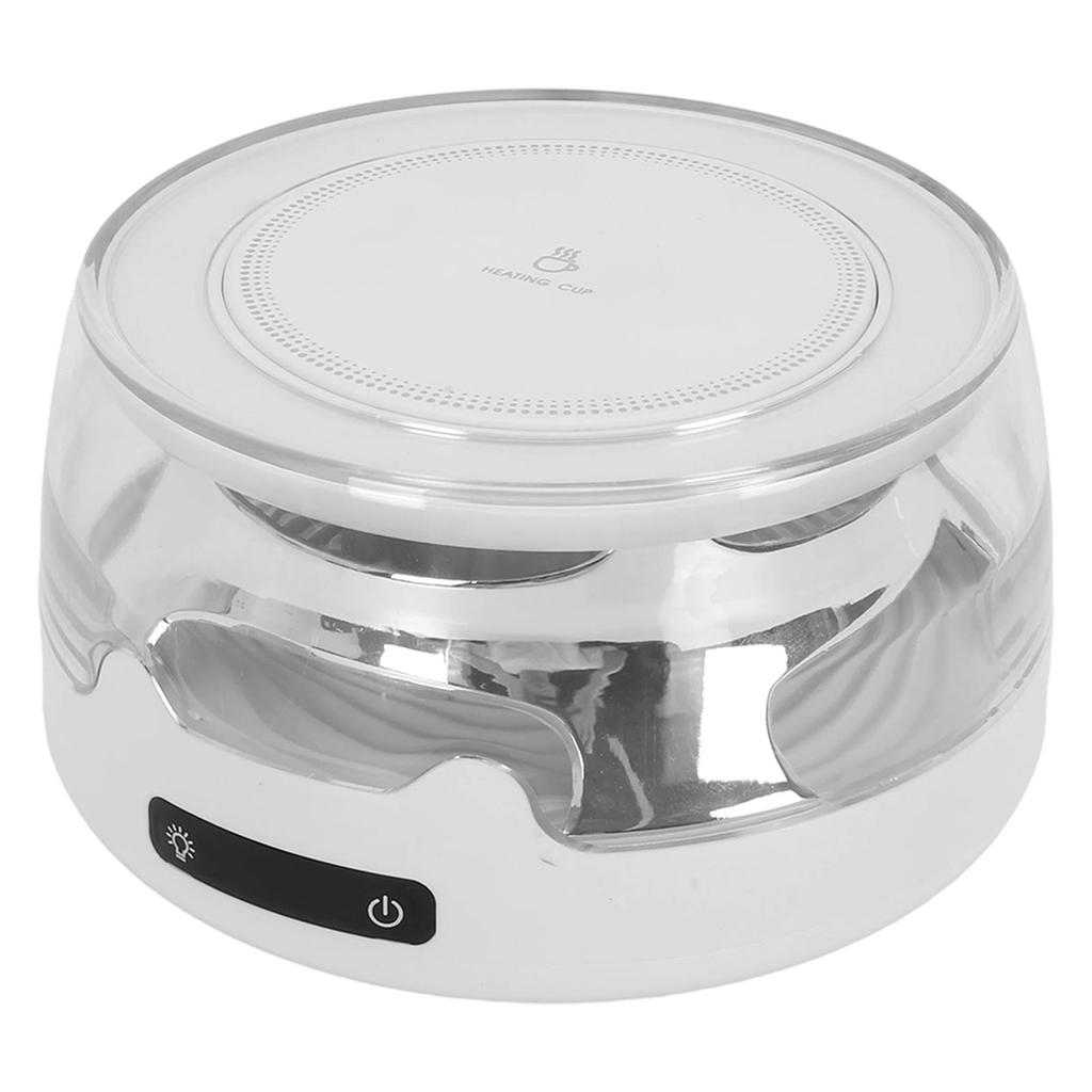 Mug Warmer 4 Heat Settings Beverage Heating Plate Electric Beverage Warmer with Night Light for Home Office White