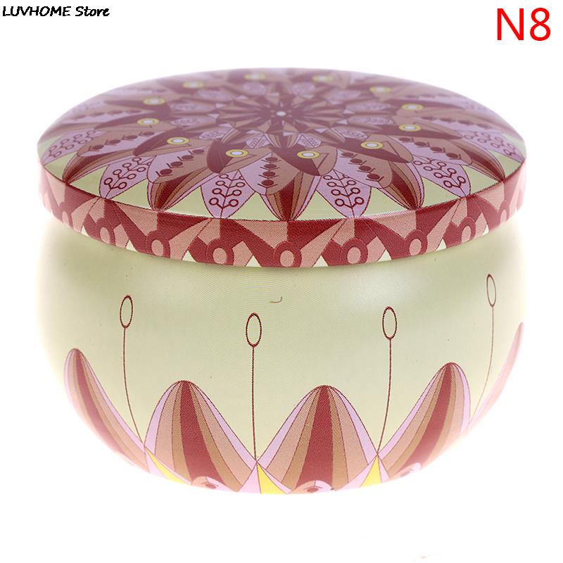 Retro Luxury Candle Jars Holder Storage Case Empty Tin Box Round Container with Lid Small Diy Candle Making Wedding Sweet Gifts