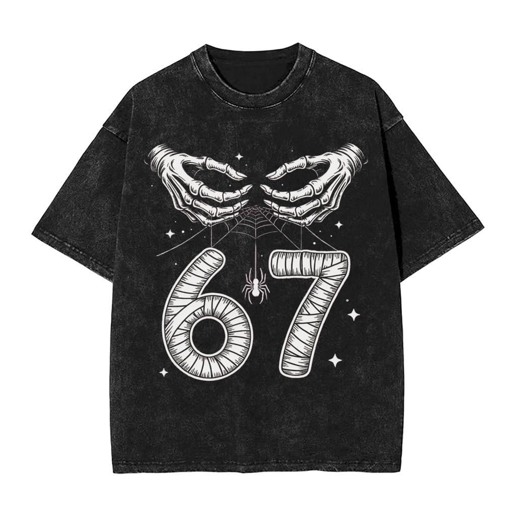Sweet Number 67 Ice Cream Tshirt Summer Y2k Retro T Shirts Cotton Hippie Tshirt For Man Shortsleeve Printed Tees