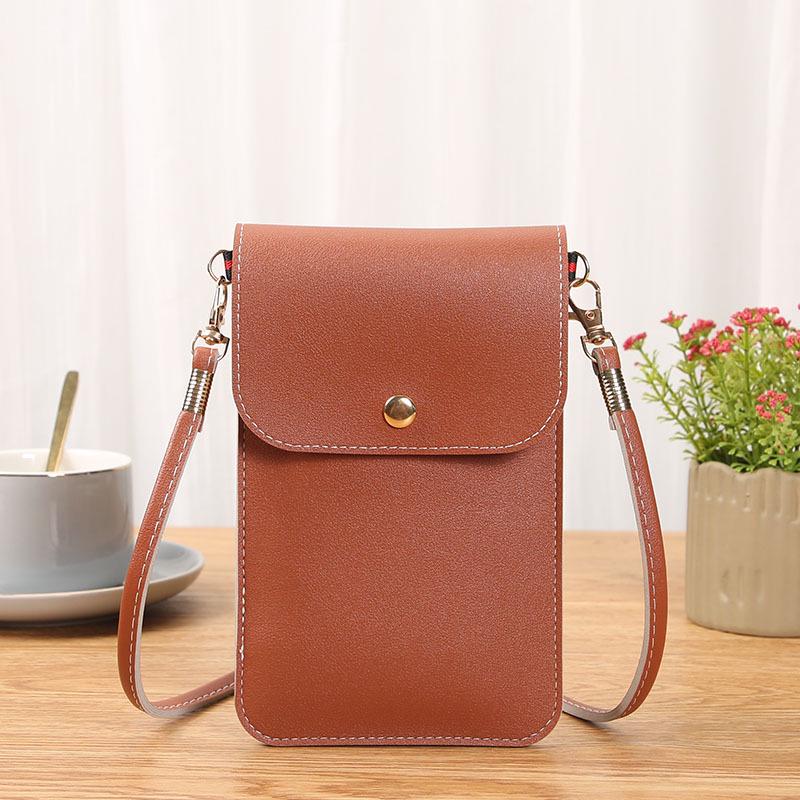 

Сумка для мобильного телефона через плечо в стиле ретро - однотонный мини-кошелек светло-коричневого