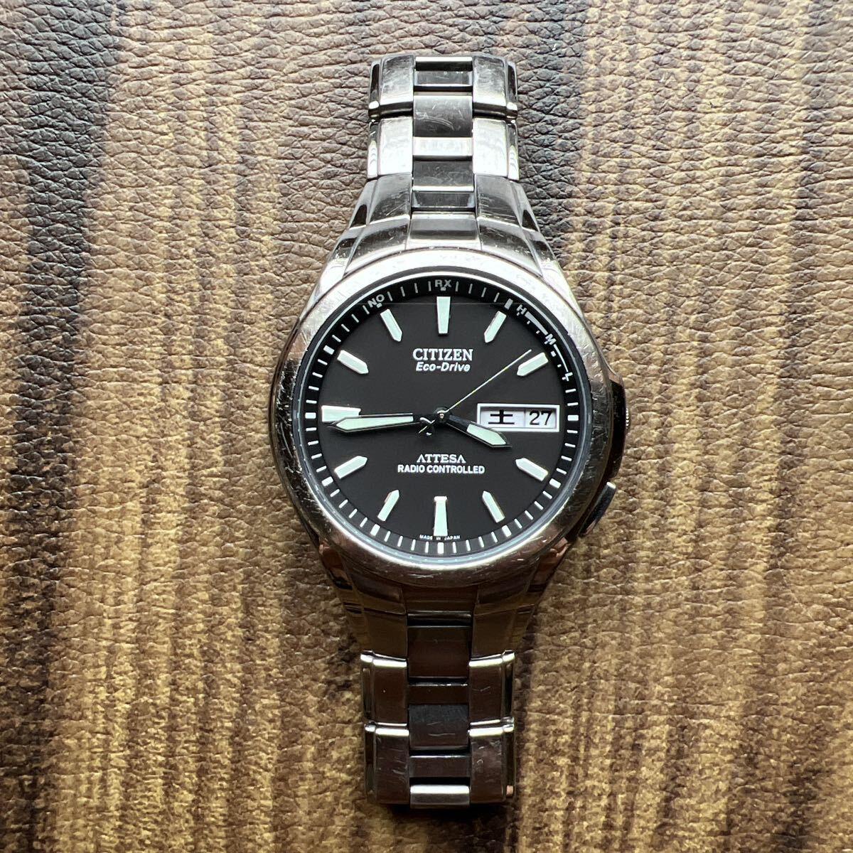 Used CITIZEN Citizen ATESSA Eco Drive Radio Solar Operating Item ATD53-2792 Men s Watch