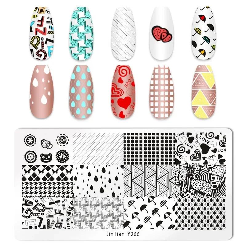 Nagelstempelplatten mit Schlangen- und Leoparden-Motiv, englische Buchstaben, Liebe, Herz, Blätter, Blumen, Design, Druckplatten, Nagelkunst, Schablone, Stempelwerkzeug