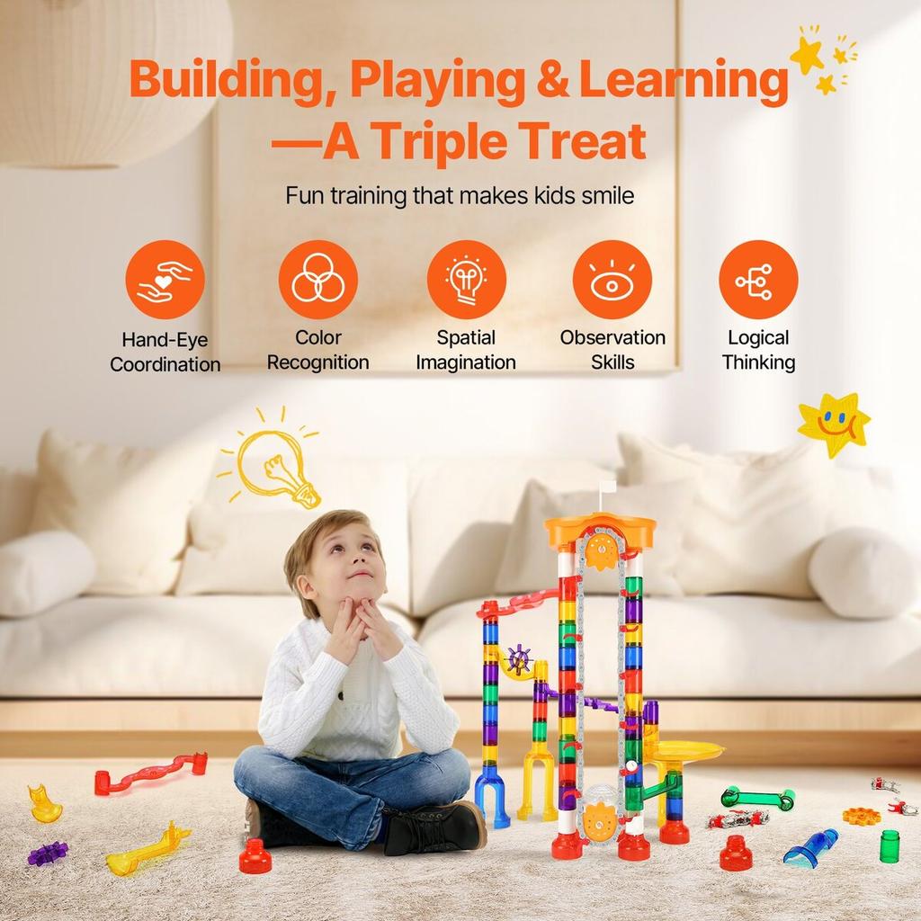 Marble Run Set 153 PCS with Motorized Elevator Educational Gift for Kids