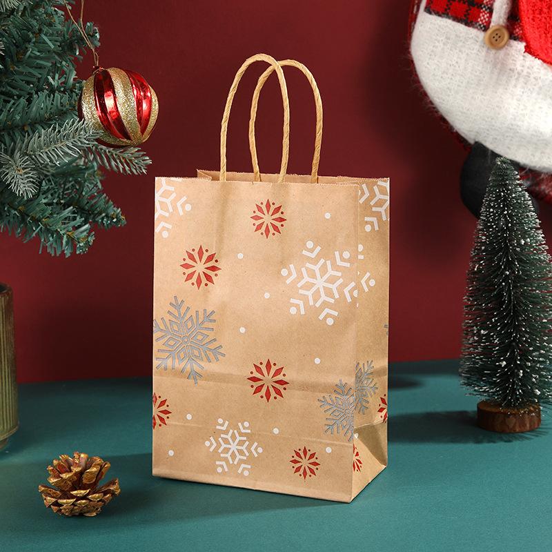 1pcs Kraft Paper Gift Bags Merry Christmas Candy Cookie Packaging Bag Boxes Natal Kids Favors 2026 New Year Party Decoration