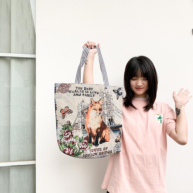 Fashionable Women's Bag Ethnic-style Bag Single-shoulder Bag Large Capacity Simple and Versatile