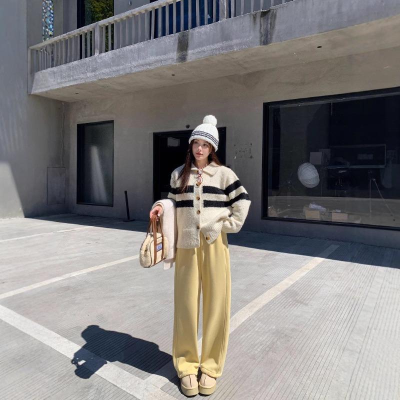 Sweatpants Men's and Women's Spring and Autumn New High-waisted Casual Loose Straight Tied Feet Wide-leg Gray Guard Pants