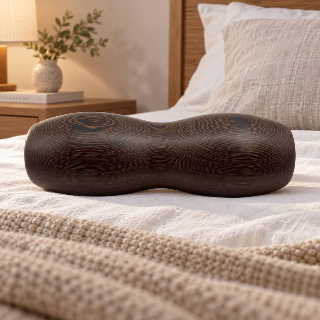 Wooden Neck Pillow Contoured Massage Ergonomic Solid Wood