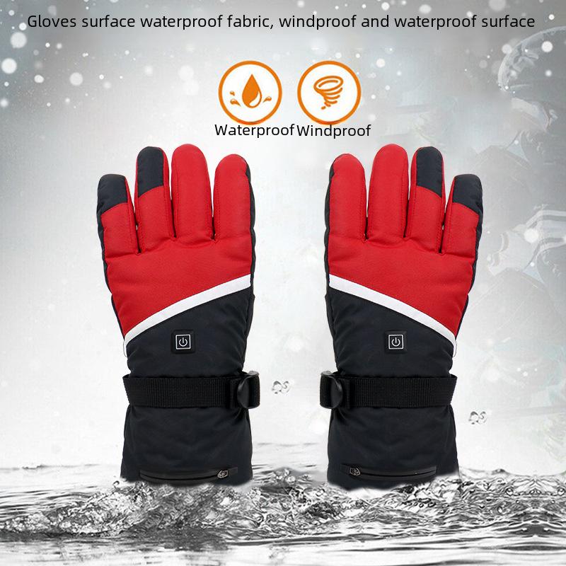 3.7V Electric Heated Winter Cycling Gloves - Thick, Windproof, and Warm.