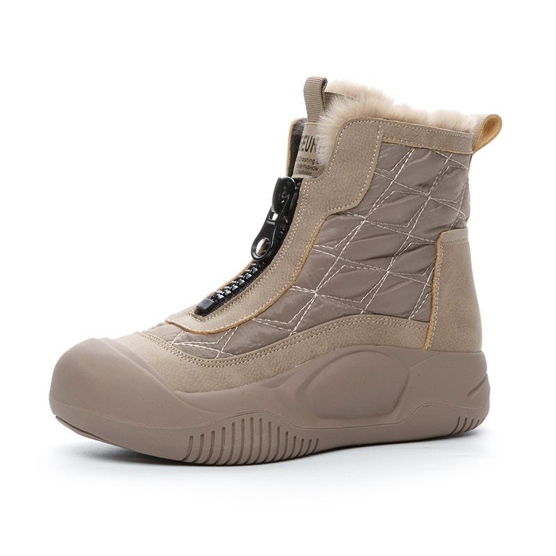 Real Fur Snow Boots Popular Women's Leather Shoes Sponge Cake Thick Sole Versatile Casual and Fashionable Dad Shoes