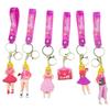 Charming Barbie Princess Rubber Keychain Cute Trendy Doll Key Accessory
