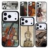 Capa Case for iPhone 17 Air 16 Pro Max 15 Plus 11 13 Mini 14 12 Back Phone Cover Violin and Musical Note