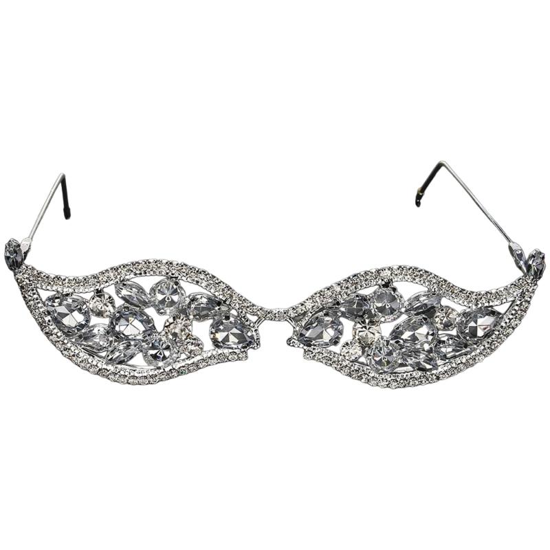 Rhinestones Glasses Frame No Lens Blingbling Face Jewellery Crystal Glasses Frame for Women Girl Sunglasses Frame