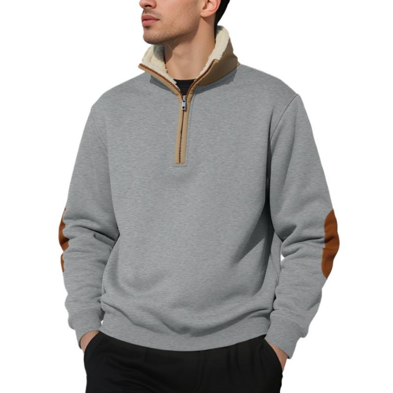 TEMU New Sweatshirt Retro Stand Collar Half Placket Men's Long-sleeved Casual Sports Sweatshirt