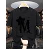 European Sizes Summer Men'S Fashion Short-Sleeve T-Shirt with Letter Pattern Print