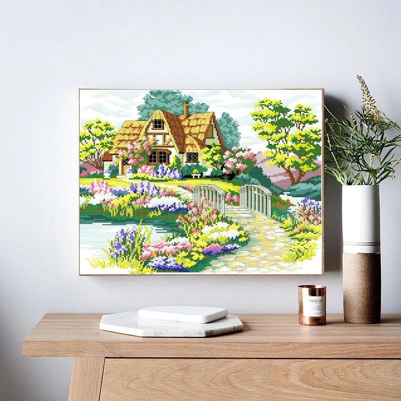1pc-Needlework,Embroidery,DIY Landscape Painting,Cross Stitch,kits,11ct Scenery Home Cross-stitch,Sets For Embroidery Home Acces
